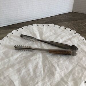 Vtg MCM Wood Handled Ice Tongs